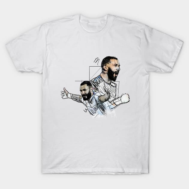 Karim Benzema on Sketch Art T-Shirt by pentaShop